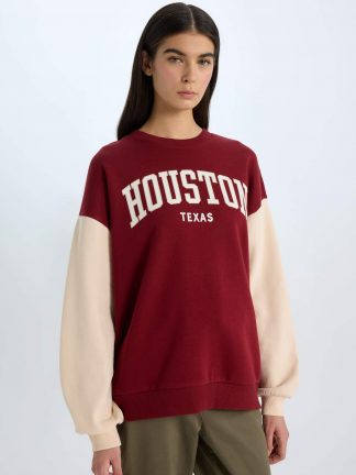 سویشرت زنانه زرشکی دفکتو