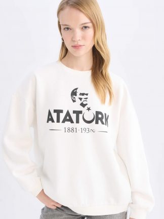 سویشرت زنانه سفید دفکتو