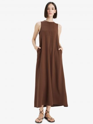 پیراهن زنانه قهوه ای دفکتو