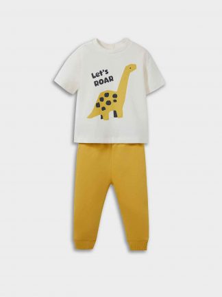 ست لباس نوزاد پسر بژ دفکتو