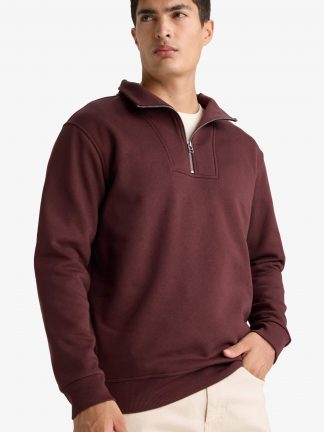 سویشرت مردانه زرشکی تیره دفکتو