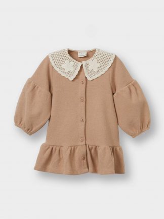 پیراهن نوزاد دختر بژ دفکتو