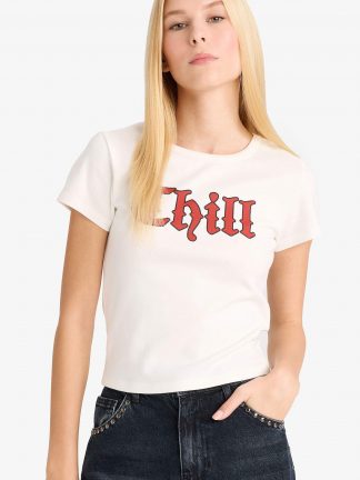 تیشرت زنانه سفید دفکتو