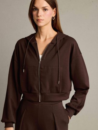 هودی زنانه قهوه ای دفکتو