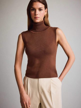 تاپ زنانه قهوه ای دفکتو