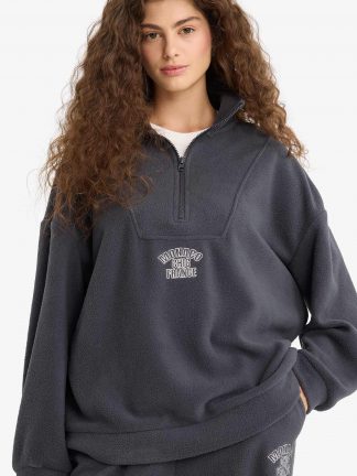 سویشرت زنانه خاکستری تیره دفکتو