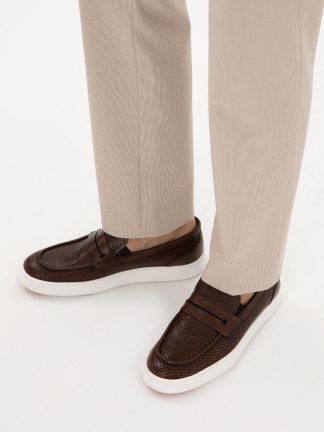 کفش لوفر مردانه قهوه ای کاشارل