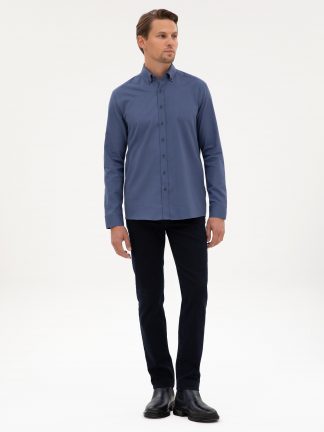 پیراهن آستین بلند مردانه نیلی پیرکاردین