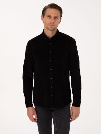 پیراهن آستین بلند مردانه مشکی پیرکاردین