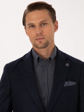 کت مردانه سرمه ای پیرکاردین