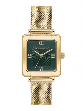 ساعت مچی زنانه طلایی یو اس پولو