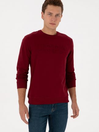 سویشرت مردانه زرشکی یو اس پولو