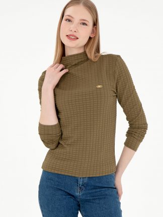 سویشرت زنانه خاکی روشن یو اس پولو