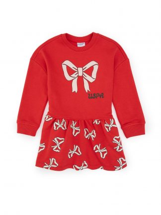پیراهن دخترانه قرمز یو اس پولو