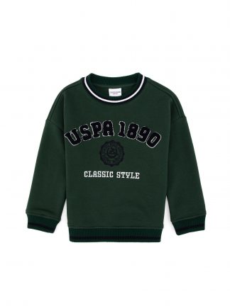 سویشرت پسرانه سبز تیره یو اس پولو