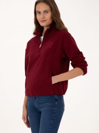 سویشرت زنانه زرشکی یو اس پولو