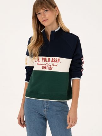 سویشرت زنانه سرمه ای یو اس پولو