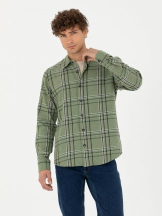 پیراهن آستین بلند مردانه خاکی روشن پیرکاردین