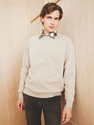 سویشرت مردانه بژ دفکتو تصویر ۱