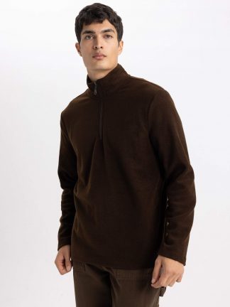 سویشرت مردانه قهوه ای دفکتو