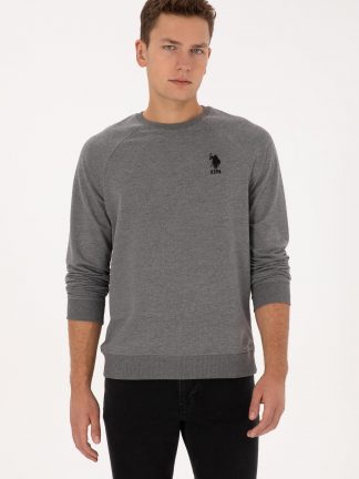 سویشرت مردانه خاکستری تیره یو اس پولو