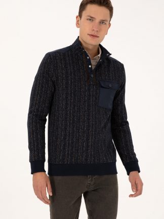 سویشرت مردانه سرمه ای یو اس پولو