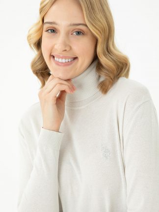 پلیور زنانه طوسی یو اس پولو تصویر ۱