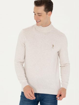 پلیور مردانه طوسی ملانژ یو اس پولو تصویر ۱