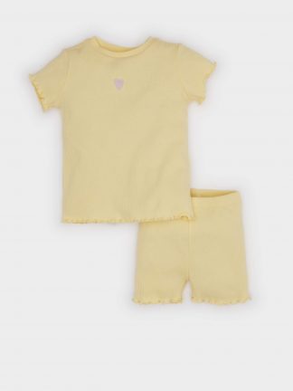 ست لباس نوزاد دختر زرد دفکتو تصویر ۱