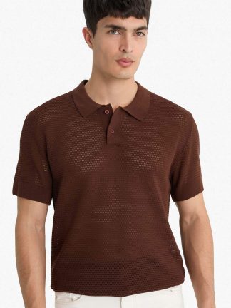 پولوشرت مردانه قهوه ای دفکتو تصویر ۱