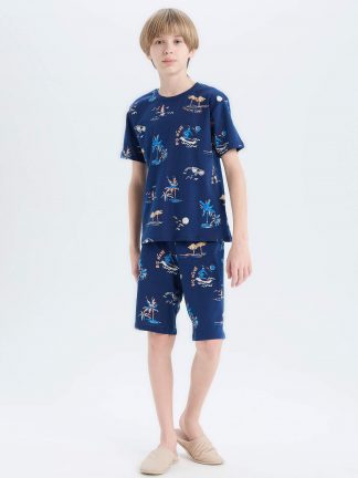 لباس راحتی پسرانه سرمه ای دفکتو تصویر ۱