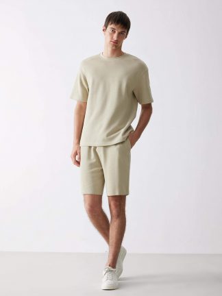 شلوارک مردانه خاکی روشن دفکتو تصویر ۱