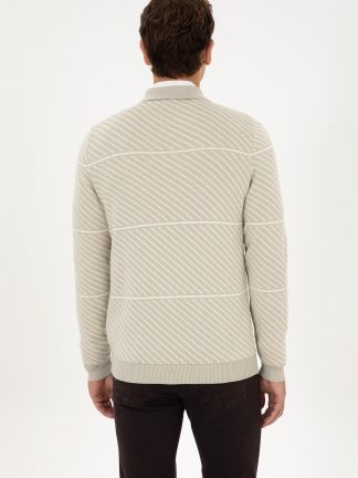 پلیور مردانه خاکی روشن یو اس پولو تصویر ۱