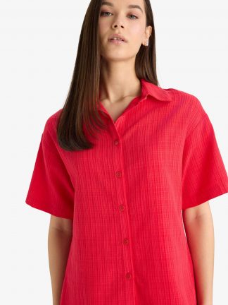 شومیز زنانه قرمز دفکتو تصویر ۱