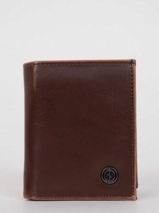 کیف پول و کارت مردانه قهوه ای دفکتو تصویر ۱