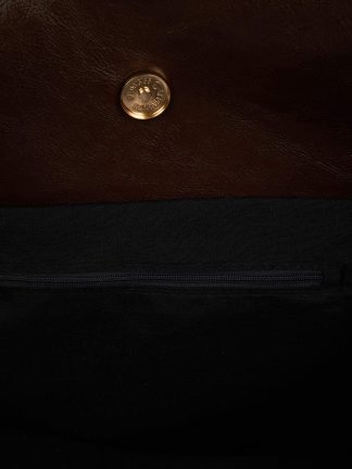 کیف دوشی زنانه قهوه ای تیره دفکتو تصویر ۱