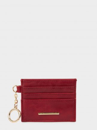 کیف پول و کارت زنانه زرشکی دفکتو تصویر ۱