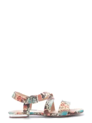 صندل تخت زنانه ناین وست مدل ETRINA2 5FX رنگ نارنجی طرح پوست ماری تصویر ۱